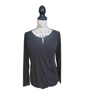 Ivanka Trump Career Solid Black Preppy Top Size Medium